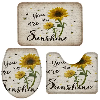 3 Pieces Bathroom Set You Are My Sunshine Bath Set Toilet Cover Mat Pedestal Rug Non-Slip Bathroom Rug Set
3 Pieces Bathroom Set You Are My Sunshine Bath Set Toilet Cover Mat Pedestal Rug Non-Slip Bathroom Rug Set
