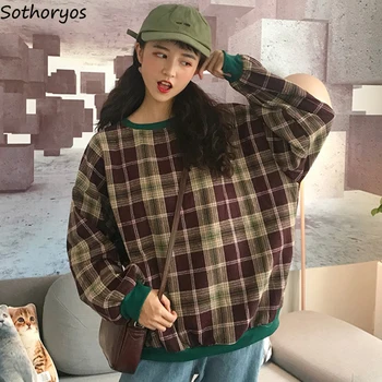 Hoodies Women 2020 New Trendy Hot Sale O-neck Harajuku Hoodie Womens Clothing Plaid Pullover High Quality Students Casual Loose
Hoodies Women 2020 New Trendy Hot Sale O-neck Harajuku Hoodie Womens Clothing Plaid Pullover High Quality Students Casual Loose