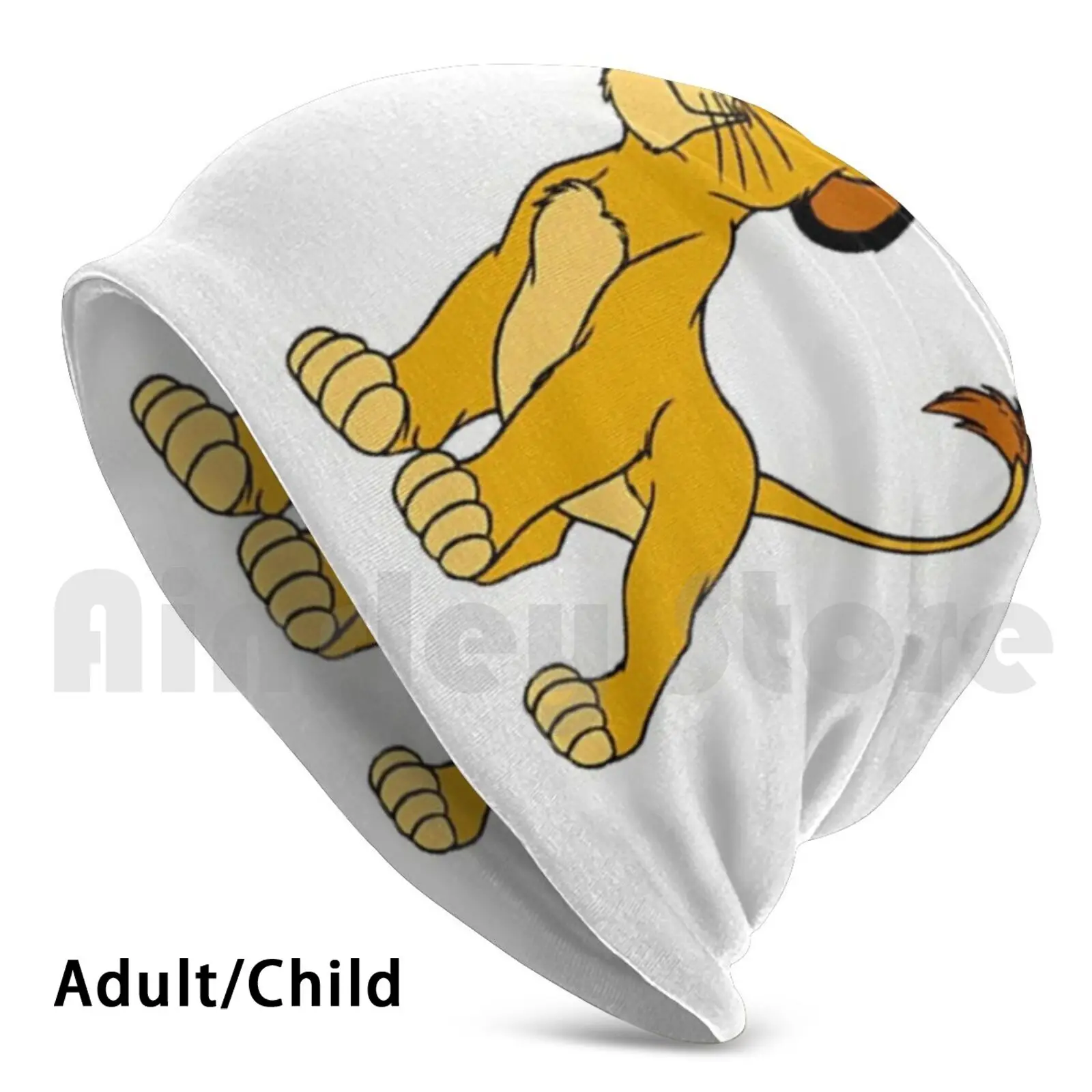 Cub Король Лев Simba. Вязаная Шапка-бини 1859 шапки-бини с принтом король льва