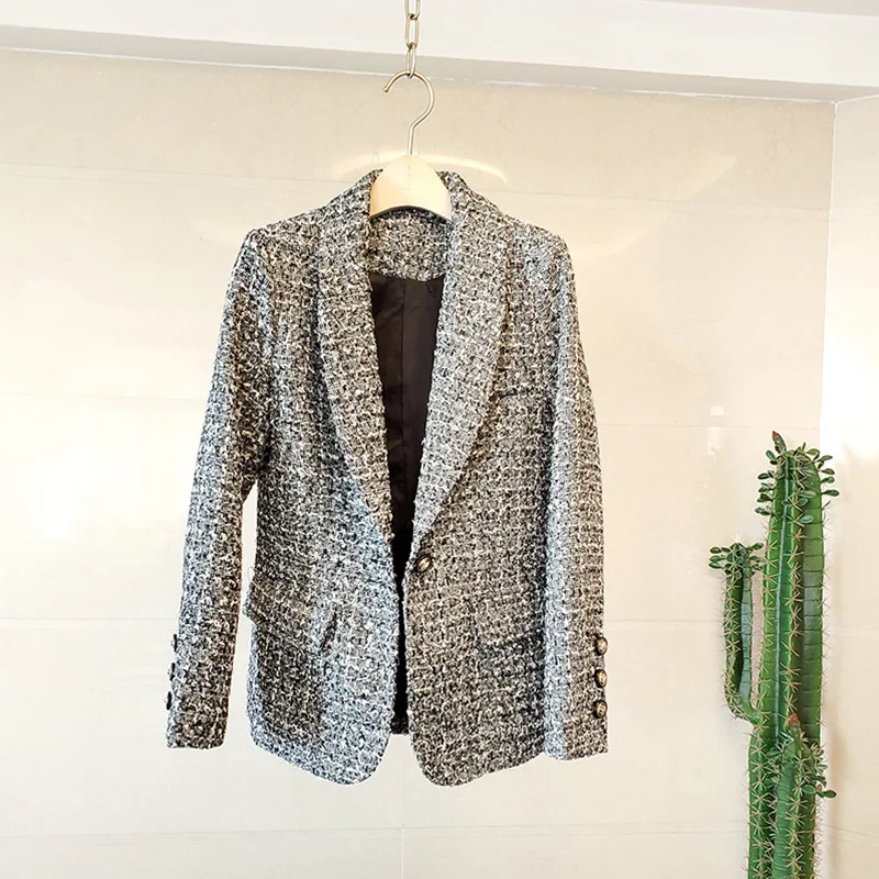 New Style In Autumn Winter 2020 with Little Fragrance and Tweed Plaid Single Breasted Women Jacket Coat
New Style In Autumn Winter 2020 with Little Fragrance and Tweed Plaid Single Breasted Women Jacket Coat