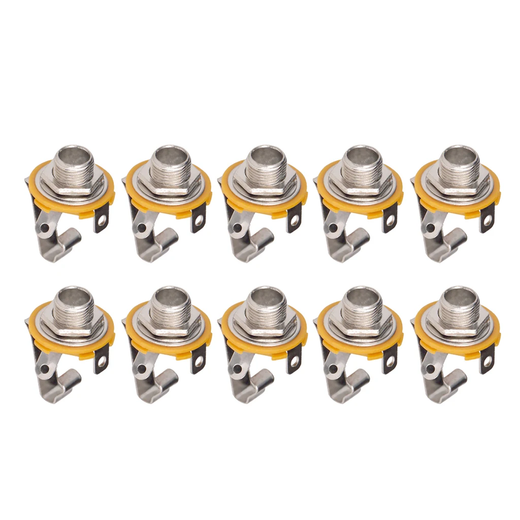 10 Pieces Zinc Alloy 1/4'' Jack Socket Input Output Jack Silver for Electric Guitar Parts 
10 Pieces Zinc Alloy 1/4'' Jack Socket Input Output Jack Silver for Electric Guitar Parts