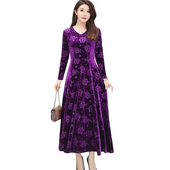 2020 spring Autumn new Women Dress Fashion Gold Velvet long Dresses Plus Size Ladies Long Sleeve Party Dress Elegant Dresses 3XL
2020 spring Autumn new Women Dress Fashion Gold Velvet long Dresses Plus Size Ladies Long Sleeve Party Dress Elegant Dresses 3XL