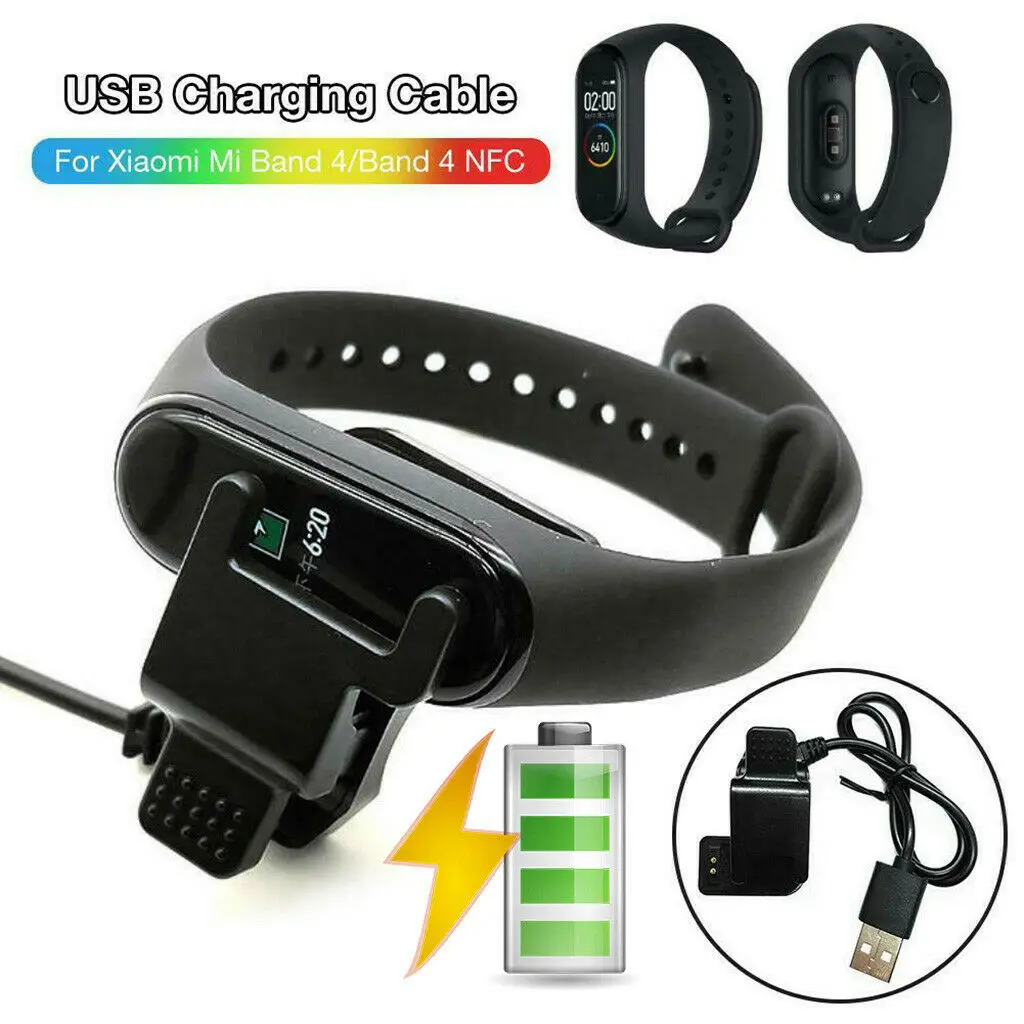 

0.3/1M USB Charging Dock Cable Cord Disassembly-free Cable Charger Adapter Replacement for Xiaomi Mi Band 4 NFC Smart Wristband