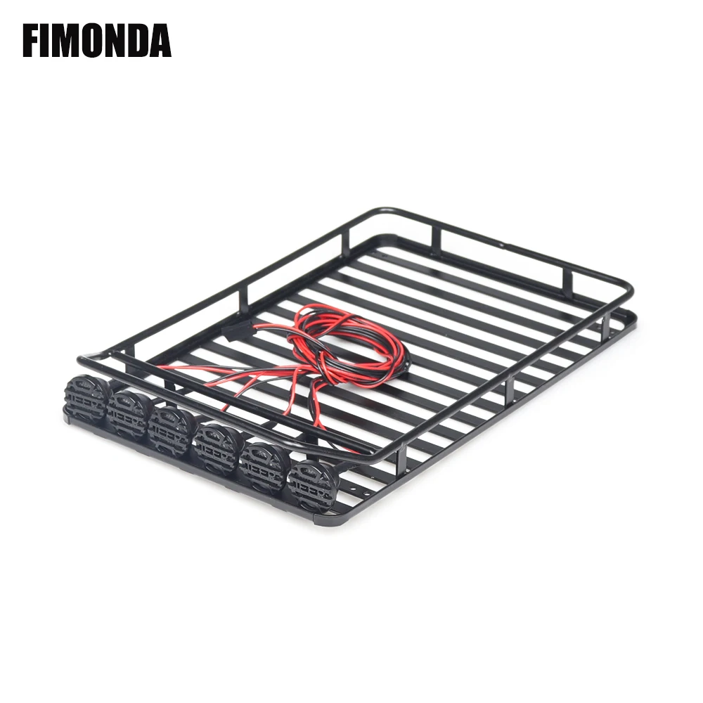 1/10 RC Crawler Metal Roof Rack Luggage Rack with Lights for Traxxas TRX4 Axial SCX10 Wraith D90 D110 TAMIYA CC01 Upgrade Parts
1/10 RC Crawler Metal Roof Rack Luggage Rack with Lights for Traxxas TRX4 Axial SCX10 Wraith D90 D110 TAMIYA CC01 Upgrade Parts