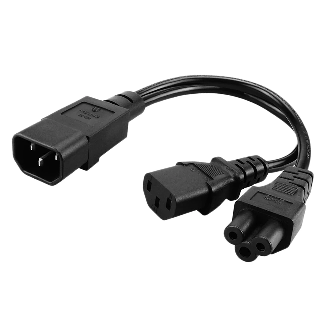 IEC320-C14 To C13 + C5 Socket Splitter Power Cord Cable AC Cabinet Server UPS 1 To 2 IEC320-C14 To C13 + C5 Socket Splitter Power Cord Cable AC Cabinet Server UPS 1 To 2