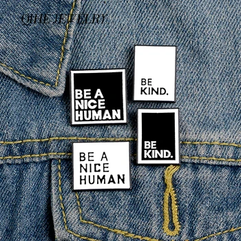 QIHE JEWELRY Fashion Black White Square Pins BE KIND Enamel Pins Simple Brooches Badges Denim Clothes Bag Pins Gifts for Friends
QIHE JEWELRY Fashion Black White Square Pins BE KIND Enamel Pins Simple Brooches Badges Denim Clothes Bag Pins Gifts for Friends