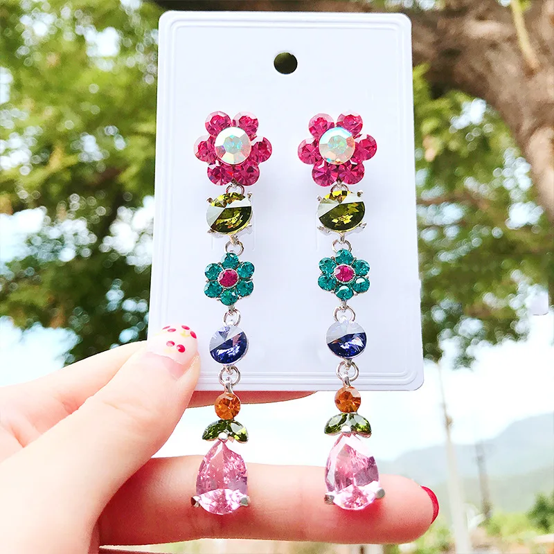 2019 New Arrival Alloy Trendy Water Drop Women Dangle Earrings Colour Crystal Flowers Long Coloured Earrings Female Jewelry
2019 New Arrival Alloy Trendy Water Drop Women Dangle Earrings Colour Crystal Flowers Long Coloured Earrings Female Jewelry