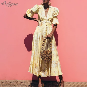 Ailigou New Holiday Queen Autumn Dress Female High Waist Belt Belt Lining V-Neck Lantern Sleeve Printing Long Sexy Party Dress
Ailigou New Holiday Queen Autumn Dress Female High Waist Belt Belt Lining V-Neck Lantern Sleeve Printing Long Sexy Party Dress