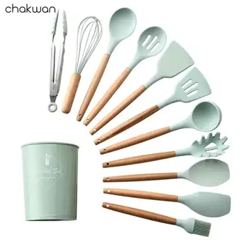 12Pcs Kitchen Utensil Set Silicone Cooking Utensils Cooking Spatula Heat Resistant Tools With Wooden Handle For Nonstick Non
12Pcs Kitchen Utensil Set Silicone Cooking Utensils Cooking Spatula Heat Resistant Tools With Wooden Handle For Nonstick Non
