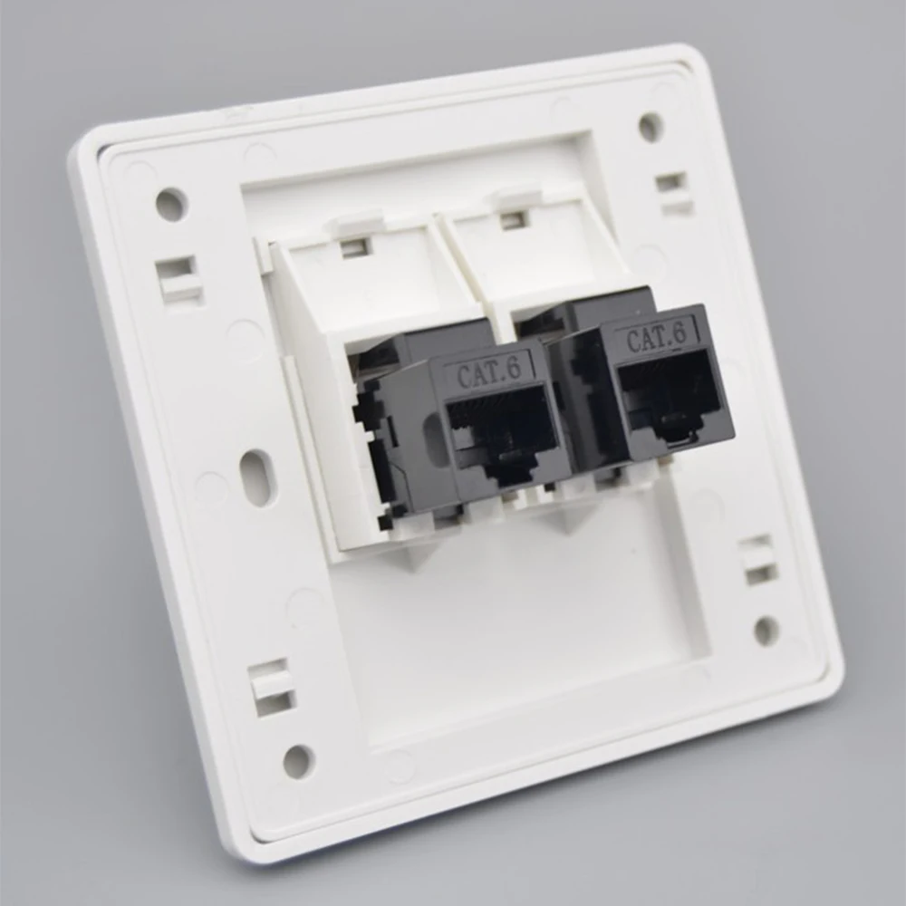 86x86mm Female To Female CAT6 Gigabit Dual-Pass Network Wall Plug RJ45 LAN Faceplate Internet Straight Plug Outlet
86x86mm Female To Female CAT6 Gigabit Dual-Pass Network Wall Plug RJ45 LAN Faceplate Internet Straight Plug Outlet