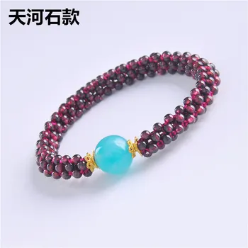 Natural Garnet Bracelet DIY Pure Manual Weave Hand Row Triangle Chain Personality Woman Style Jewelry
Natural Garnet Bracelet DIY Pure Manual Weave Hand Row Triangle Chain Personality Woman Style Jewelry