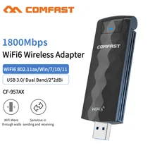 USB Wi-fi Adapter Wifi6 1800Mbps 2.4/5Ghz Wireless Dongle 11AX 2*2dBi Antenna RTL8832AU Wi Fi Network Card For PC Laptop 
USB Wi-fi Adapter Wifi6 1800Mbps 2.4/5Ghz Wireless Dongle 11AX 2*2dBi Antenna RTL8832AU Wi Fi Network Card For PC Laptop