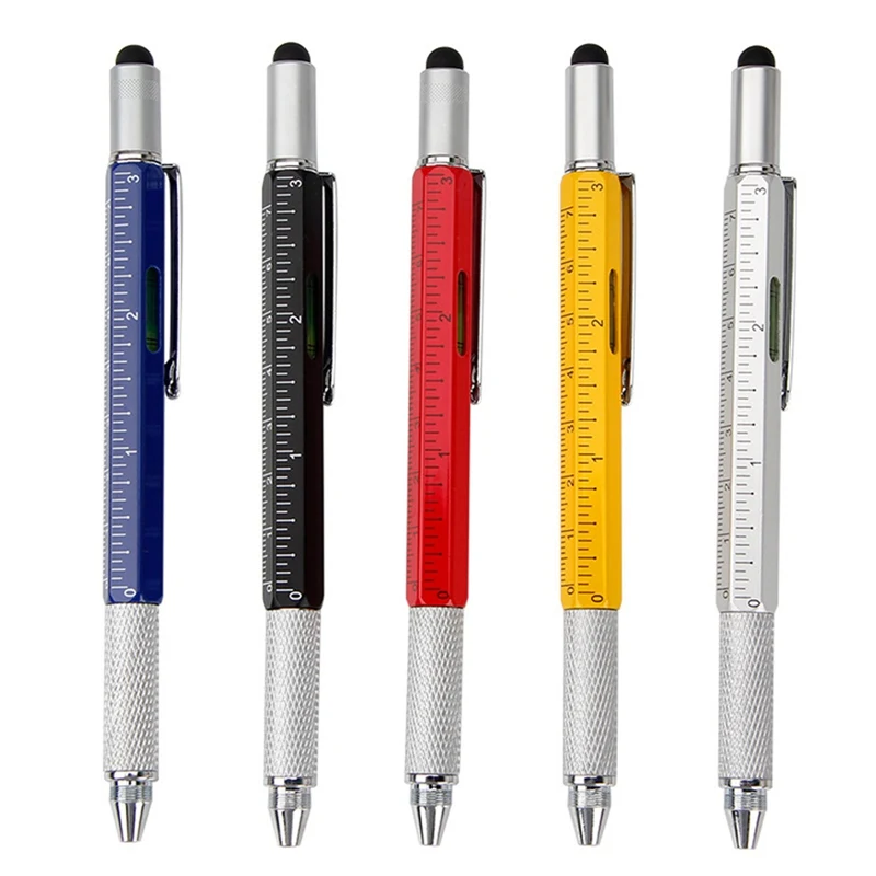 6-in-1 Multi Functional Ballpoint Pens stylus Creative Metal Ballpoint Pen with 3" Ruler Bubble Level Screwdrivers School Office
6-in-1 Multi Functional Ballpoint Pens stylus Creative Metal Ballpoint Pen with 3" Ruler Bubble Level Screwdrivers School Office