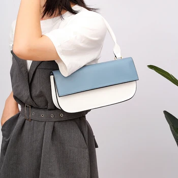 Fashion Women Leather Horizontal Handbag Purse Ladies Hit Color Travel Tote Shoulder Bag Female Simple Versatile Bag personality 
Fashion Women Leather Horizontal Handbag Purse Ladies Hit Color Travel Tote Shoulder Bag Female Simple Versatile Bag personality