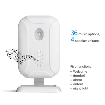 Overseas Warehouse Wireless Doorbell PIR Store Welcome Motion Sensor Infrared Detector Induction Alarm Door Bell 5 Functions Nig 
Overseas Warehouse Wireless Doorbell PIR Store Welcome Motion Sensor Infrared Detector Induction Alarm Door Bell 5 Functions Nig