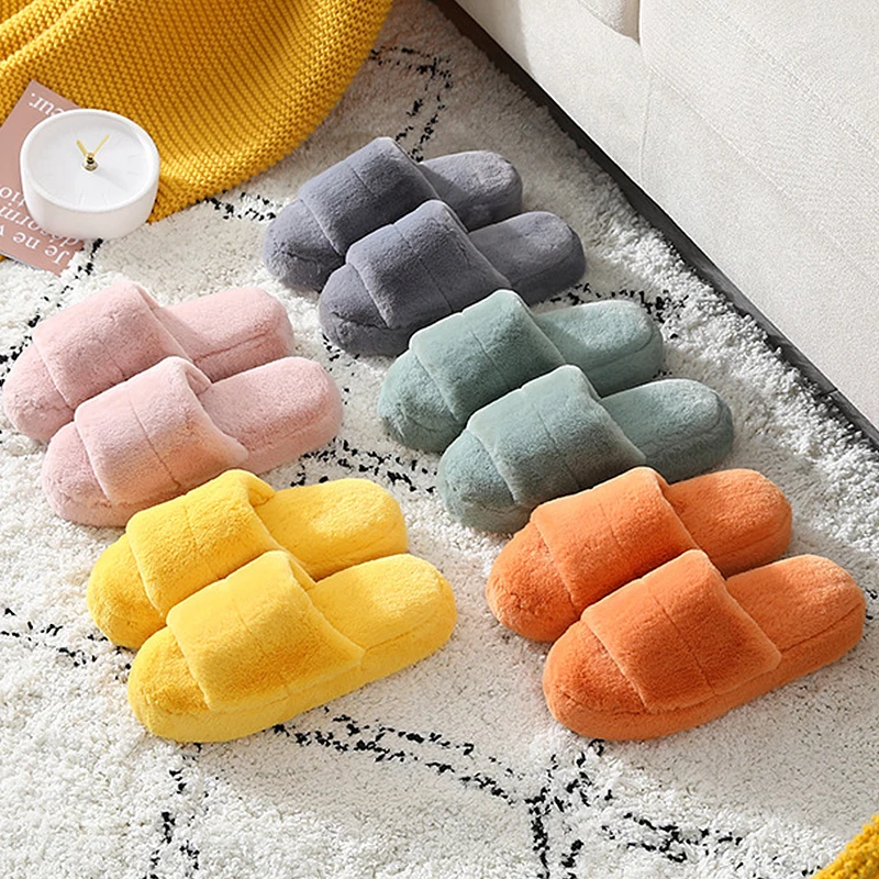 High-heeled thick color opening slippers word plush female non-men autumn and winter indoor home silent plush slippers
High-heeled thick color opening slippers word plush female non-men autumn and winter indoor home silent plush slippers