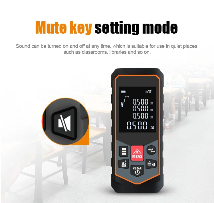 Mileseey 40-100M Laser Distance Meter for Area/Volume Measurement and 20 Sets of Data Range 8 Mileseey 40-100M Laser Distance Meter for Area/Volume Measurement and 20 Sets of Data Range 8