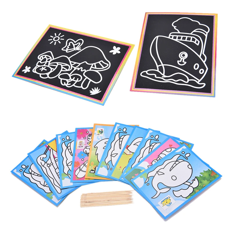 Kids Scratch Stickers Scraping Painting Education & Learning Toys For Children Gift Creative Imagination Development Toy 9*12CM
Kids Scratch Stickers Scraping Painting Education & Learning Toys For Children Gift Creative Imagination Development Toy 9*12CM