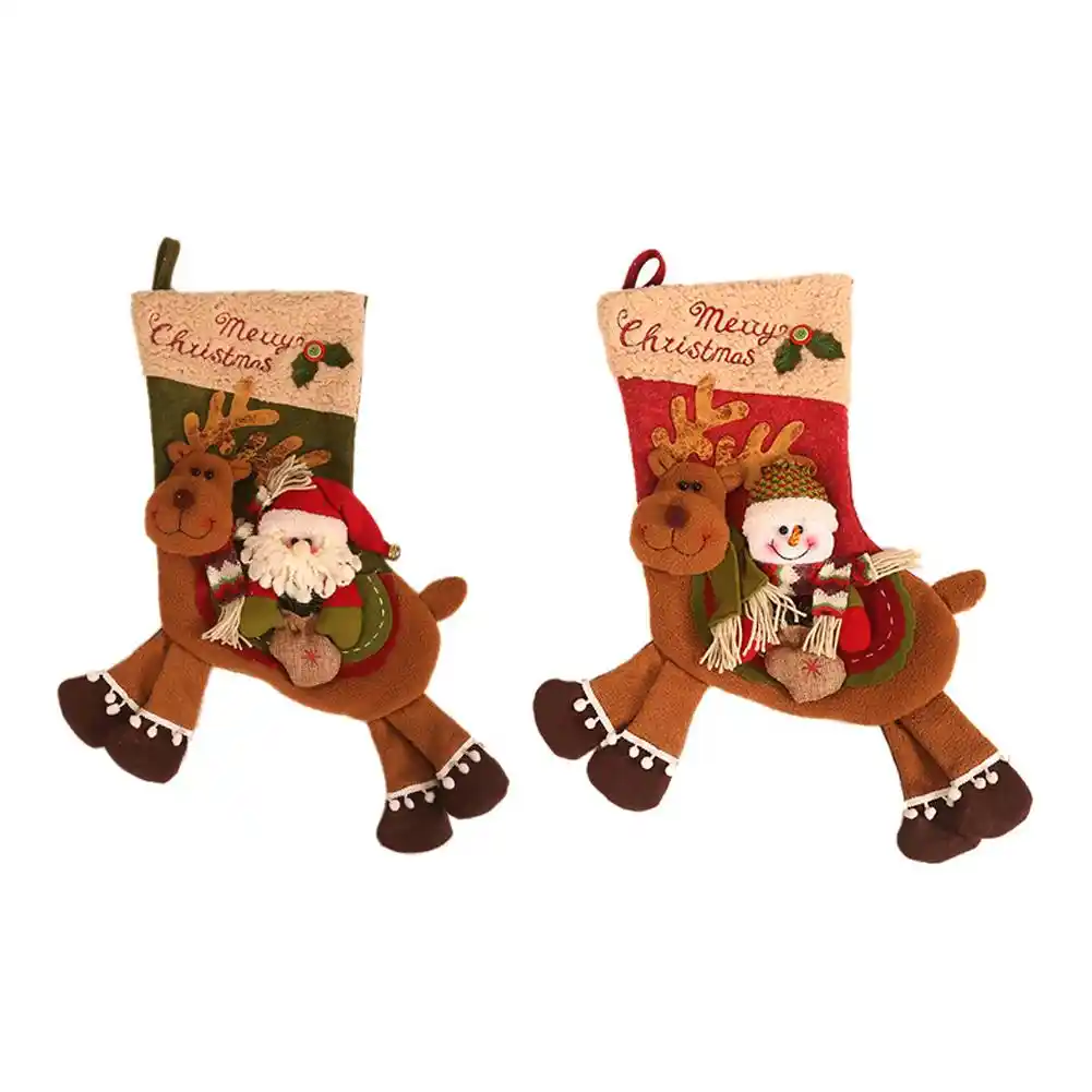 new christmas riding deer socks gift bag candy socks christmas