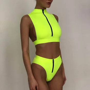 Fluorescent Bikini Set Push Up Bathing Suit Women Swimwear Zipper Swimsuit High Neck Swim Wear High Waist Bikini Plavky Swimsuit
Fluorescent Bikini Set Push Up Bathing Suit Women Swimwear Zipper Swimsuit High Neck Swim Wear High Waist Bikini Plavky Swimsuit