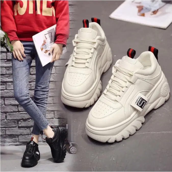 Fashion Woman High Platform Sneakers 2019 Spring Female Shoes Black White Sneakers Breathable Zapatos Casual Mujer size 35-39 J5
Fashion Woman High Platform Sneakers 2019 Spring Female Shoes Black White Sneakers Breathable Zapatos Casual Mujer size 35-39 J5