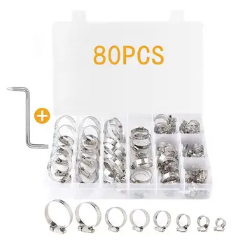 81Pcs/Set 8-44mm Multi Size Stainless Steel Hoop Hose Clamps Vacuum Spring Fuel Oil Water CPU Hose Clip Pipe Tube Fixed Tool 
81Pcs/Set 8-44mm Multi Size Stainless Steel Hoop Hose Clamps Vacuum Spring Fuel Oil Water CPU Hose Clip Pipe Tube Fixed Tool