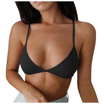 Women Sexy Bikini Bra Female Solid Color Cross Back Swimsuit Top Sling Bikini Stretch Ultra Short Deep V Bras New
Women Sexy Bikini Bra Female Solid Color Cross Back Swimsuit Top Sling Bikini Stretch Ultra Short Deep V Bras New