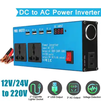 Car Power Inverter DC 12V 24V to AC 220V 240V Voltage Converter USB Charger Auto Inversor with 4 USB ports 220V Output x3
Car Power Inverter DC 12V 24V to AC 220V 240V Voltage Converter USB Charger Auto Inversor with 4 USB ports 220V Output x3
