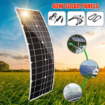 12V 40W Flexible Solar Panel USB Monocrystalline Solar Cells Solar Panel for Car RV Yacht Battery Boat Charger 67x29cm
12V 40W Flexible Solar Panel USB Monocrystalline Solar Cells Solar Panel for Car RV Yacht Battery Boat Charger 67x29cm