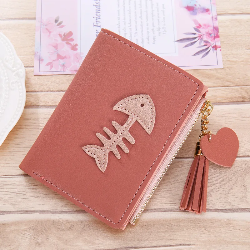 Cute Woman Wallet Fish Bone Tassel Zipper Women's Wallets and Purse for Lady Small Credit Card Bag Zero Money Pouch Wholesale
Cute Woman Wallet Fish Bone Tassel Zipper Women's Wallets and Purse for Lady Small Credit Card Bag Zero Money Pouch Wholesale