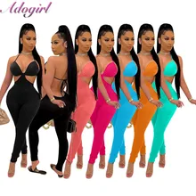 Solid Spaghetti Strapless Bandage Skinny Jumpsuit Sexy Halter Bra Hollow Out V Neck Backless Party Club Rompers Outfit Overalls
Solid Spaghetti Strapless Bandage Skinny Jumpsuit Sexy Halter Bra Hollow Out V Neck Backless Party Club Rompers Outfit Overalls