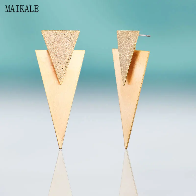 MAIKALE Trendy Drop Earrings for Women Geometric Triangle Metal Earring Simple Gold Silver Color Alloy Earing Jewelry Pendientes
MAIKALE Trendy Drop Earrings for Women Geometric Triangle Metal Earring Simple Gold Silver Color Alloy Earing Jewelry Pendientes