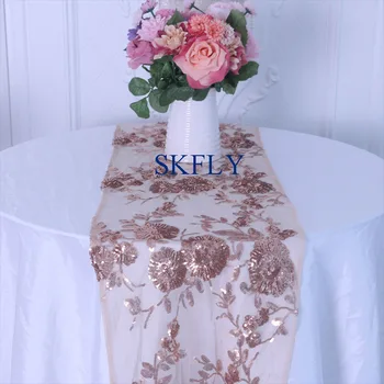 RU021A New pattern free shipping hot Custom made Wedding popular shinny rose gold embroideried sequin table runner
RU021A New pattern free shipping hot Custom made Wedding popular shinny rose gold embroideried sequin table runner