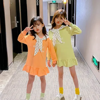 Fashion Girls Sweatshirt Dress 2020 New Spring Fall Long Sleeve Children Dress Dot Scarf Kids Clothes Toddler Teens Outfits
Fashion Girls Sweatshirt Dress 2020 New Spring Fall Long Sleeve Children Dress Dot Scarf Kids Clothes Toddler Teens Outfits