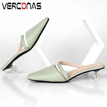 VERCONAS Women 2020 Fashion Mules New Arrival Slippers Pointed Toe Thick Heels Sandals Summer High Quality Shallow Shoes Woman
VERCONAS Women 2020 Fashion Mules New Arrival Slippers Pointed Toe Thick Heels Sandals Summer High Quality Shallow Shoes Woman