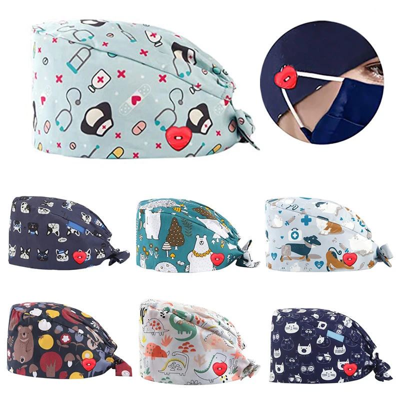 1PC New Nurse Hat Beanie Baotou Cap with Sweatband Cartoon Printing Scrub Cap Adjustable Pet Work Hats for women
1PC New Nurse Hat Beanie Baotou Cap with Sweatband Cartoon Printing Scrub Cap Adjustable Pet Work Hats for women