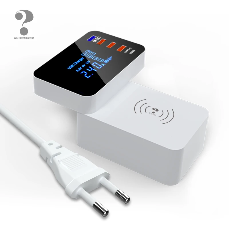 QI Wireless Charger Quick Charge 3.0 Smart USB Type C Charger Station HUB Led Display Fast Charging Power Adapter Desktop Strip
QI Wireless Charger Quick Charge 3.0 Smart USB Type C Charger Station HUB Led Display Fast Charging Power Adapter Desktop Strip