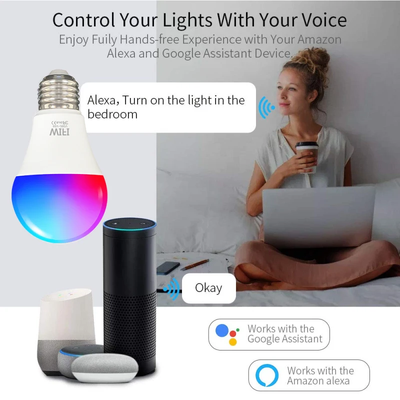 15W Smart Light Bulb Dimmable WiFi LED Lamp E27 B22 Changing Lamp RGB Magic Bulb 110V 220V APP Operate For Alexa Google Home
15W Smart Light Bulb Dimmable WiFi LED Lamp E27 B22 Changing Lamp RGB Magic Bulb 110V 220V APP Operate For Alexa Google Home