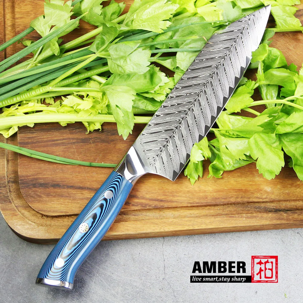 AMBER AUS-10 Damascus Steel Environmental Pakka Belle Wood Handle Ladder Pattern Damascus Knife 7 inch Japanese Bunka Chef knife
AMBER AUS-10 Damascus Steel Environmental Pakka Belle Wood Handle Ladder Pattern Damascus Knife 7 inch Japanese Bunka Chef knife