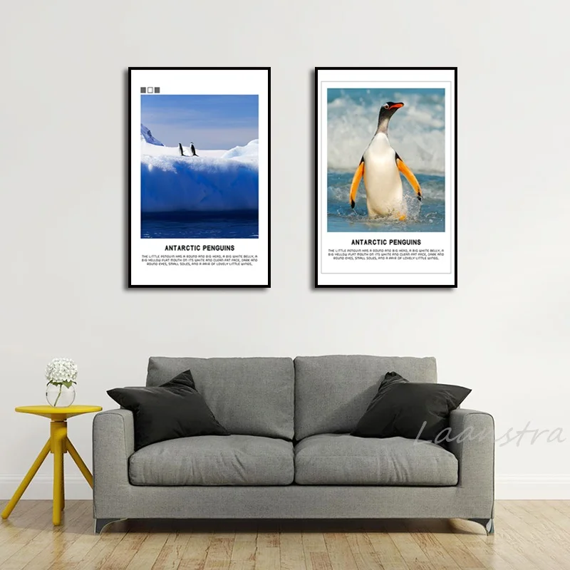 Украшение для гостиной картина с изображением пингвина Морского Пейзажа