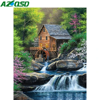 AZQSD Diamond Painting House Full Square/Round Drill Diamond Embroidery Waterfall Scenery Handmade Home Decor Gift Cross Stitch
AZQSD Diamond Painting House Full Square/Round Drill Diamond Embroidery Waterfall Scenery Handmade Home Decor Gift Cross Stitch