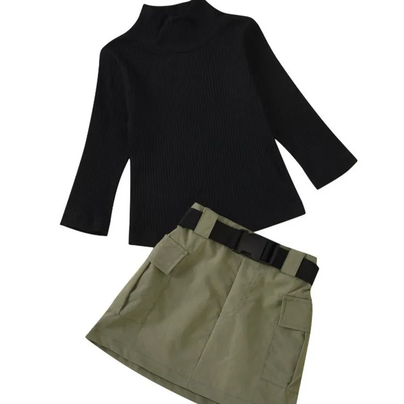 DFXD New Fashion Kids Girl Clothing Set Autumn Winter Long Sleeve Turtleneck Knitted Shirt+Belt Cargo Skirt Children Clothes Set
DFXD New Fashion Kids Girl Clothing Set Autumn Winter Long Sleeve Turtleneck Knitted Shirt+Belt Cargo Skirt Children Clothes Set