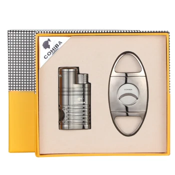 COHIBA Butane Torch Lighter Windproof Jet Flame Cigarette Cigar Lighter Cutter Accessories Set W/ Cigar Cutter Puncher
COHIBA Butane Torch Lighter Windproof Jet Flame Cigarette Cigar Lighter Cutter Accessories Set W/ Cigar Cutter Puncher