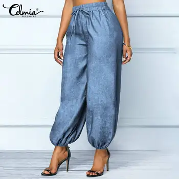 2020 Celmia Women Demin Pants High Elastic Waist Jeans Fashion Trousers Casual Loose Plus Size Baggy Harem Pants Pantalon Femme
2020 Celmia Women Demin Pants High Elastic Waist Jeans Fashion Trousers Casual Loose Plus Size Baggy Harem Pants Pantalon Femme