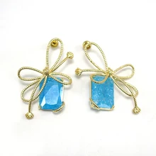 sky blue Luxury Multicolor square bow Square Dangle Earrings For Women Wedding Bridal Earrings boucle d'oreille femme 2021 
sky blue Luxury Multicolor square bow Square Dangle Earrings For Women Wedding Bridal Earrings boucle d'oreille femme 2021