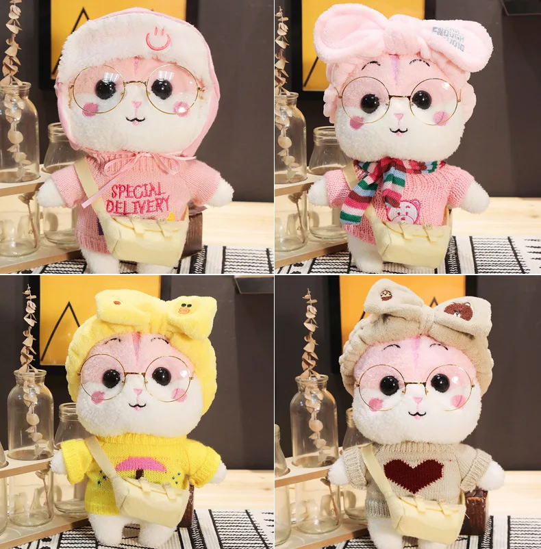 cute hamster figurine plush stuffed toys doll kawaii cafe mimi