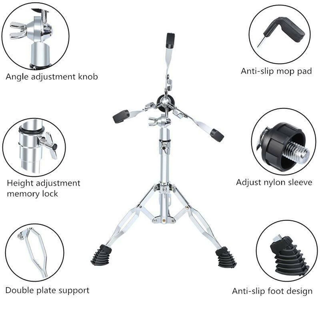 Foldable Snare Drum Stand Support for Snare Dumb Drum Accessories Adjustment