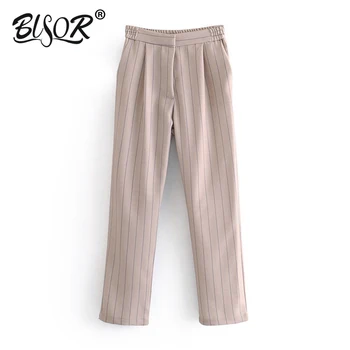 Vintage Stylish striped Office Wear Pants Women 2019 Fashion Elastic waist Ladies Trousers Casual Pantalones Mujer 
Vintage Stylish striped Office Wear Pants Women 2019 Fashion Elastic waist Ladies Trousers Casual Pantalones Mujer