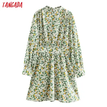 Tangada fashion women green flowers print elegant dress long sleeve ladies vintage short dress vestidos XN345
Tangada fashion women green flowers print elegant dress long sleeve ladies vintage short dress vestidos XN345