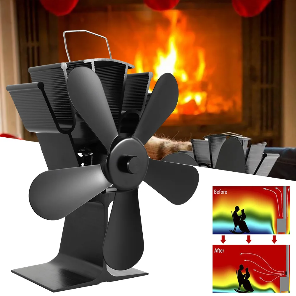 Upgrade 5 Blade Black Fireplace Heat Powered Stove Fan Log Wood Burner Eco Friendly Quiet Fan Home Efficient Heat Distribution
Upgrade 5 Blade Black Fireplace Heat Powered Stove Fan Log Wood Burner Eco Friendly Quiet Fan Home Efficient Heat Distribution